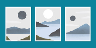 三幅简约山水风景装饰画