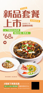 新品套餐上市美食海报展架