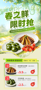 春日尝鲜 限时抢购优惠美食海报
