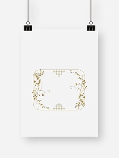 金色花卉边框装饰画