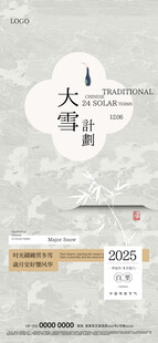 中国风新中式节气大雪海报