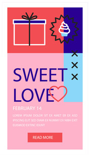 甜蜜爱情主题促销海报
