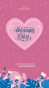 情人节浪漫粉色花卉背景