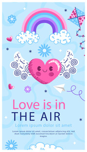 浪漫爱心主题插画