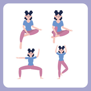 女性瑜伽动作展示