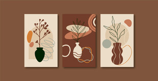 简约风花卉花瓶装饰画