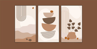 简约几何抽象装饰画组合