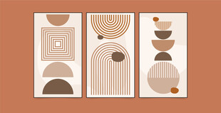 简约几何图案装饰画组合