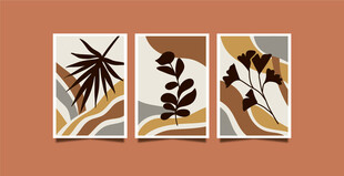 抽象植物装饰画组合