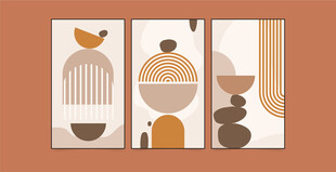简约几何抽象装饰画组合