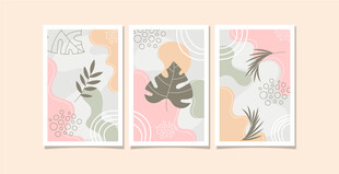 简约植物三联装饰画