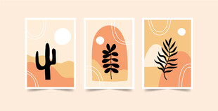 简约植物装饰画组合