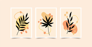 简约植物装饰画组合