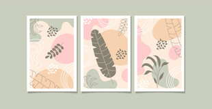 简约植物主题装饰画组合