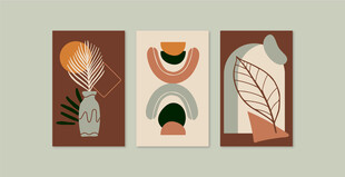 抽象植物装饰画组合