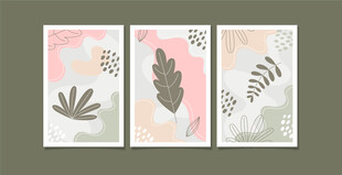 简约植物三联装饰画