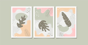 简约植物装饰画组合