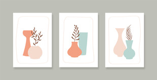 简约花瓶装饰画组合