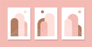 简约几何风三联装饰画