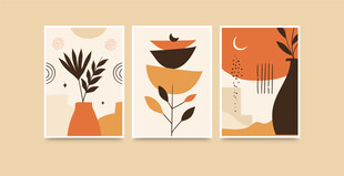 简约植物装饰画组合
