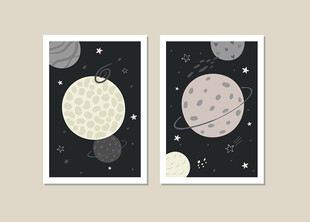 简约星球主题装饰画