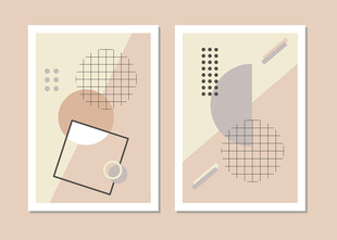 简约几何风格装饰画设计