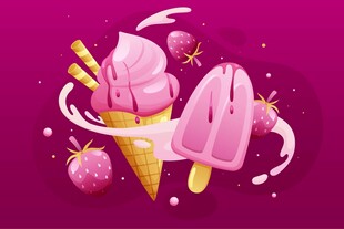 梦幻粉色系冰淇淋甜点