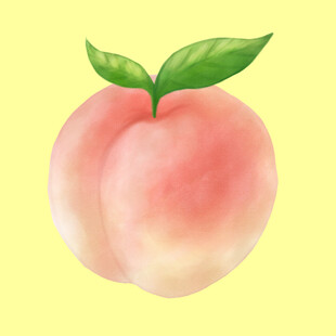 手绘粉嫩水蜜桃
