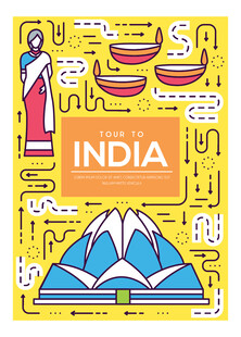 印度风情元素插画