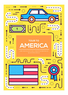 美国主题元素插画