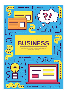 商业创意与科技元素插画