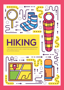 徒步旅行装备插画