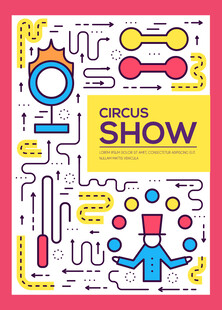 趣味马戏表演插画海报