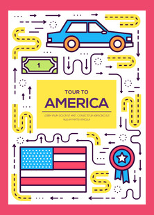 美国主题元素插画