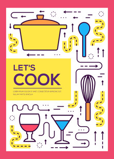 趣味烹饪元素插画