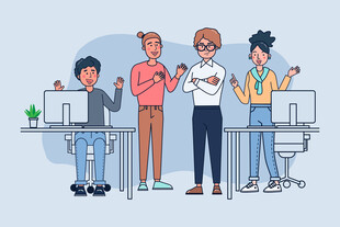 办公室团队互动场景