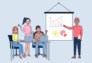 团队会议中的数据分析讲解