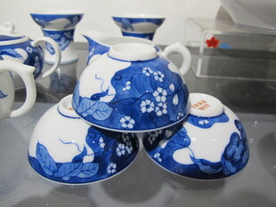 蓝白青花瓷茶具套装