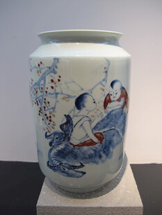 青花婴戏纹瓷罐