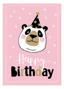 熊猫生日主题可爱贺卡