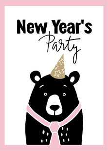 新年派对小熊插画