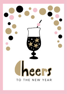 新年干杯庆祝插画