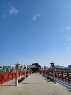 古风廊桥景致