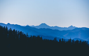 山峦森林间的静谧景致