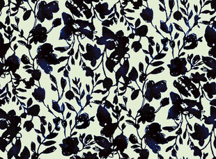 蓝白花卉图案布料纹理
