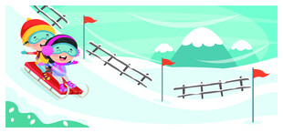 儿童畅享滑雪乐趣