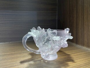 透明雕花玻璃水晶杯