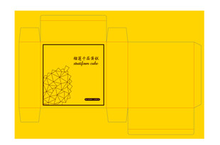 榴莲千层蛋糕包装盒平面图