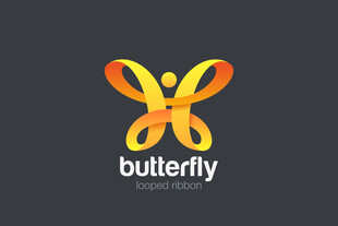 蝴蝶主题创意logo设计