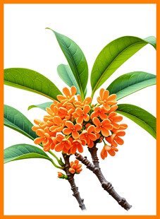 橙红桂花绽放枝头